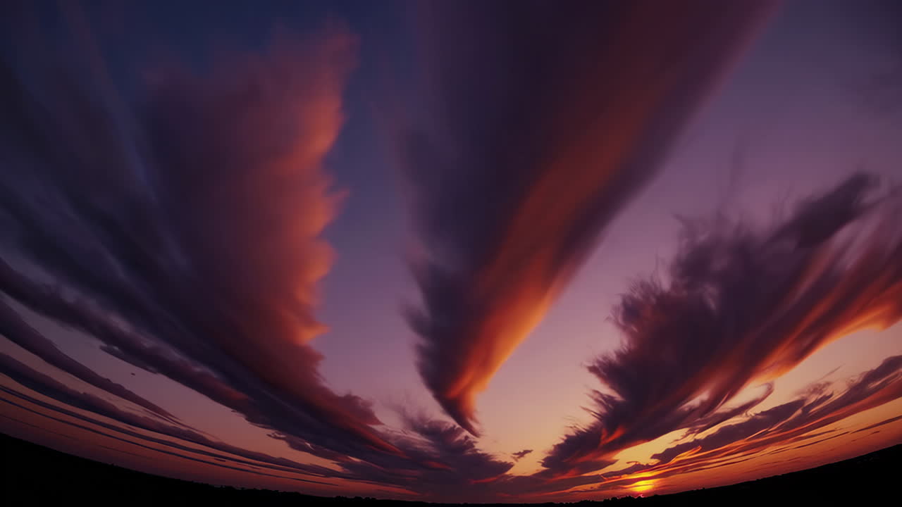 해가 지는 구름 풍경