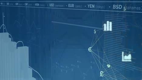 Animación-Del-Procesamiento-De-Datos-Digitales-Sobre-Fondo-Azul