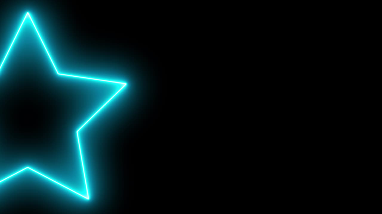 파란색 별 네온 빛나는 애니메이션 모션 그래픽