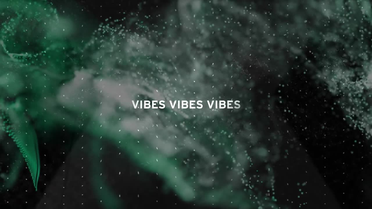 Animation of vibes text over glowing moving wave