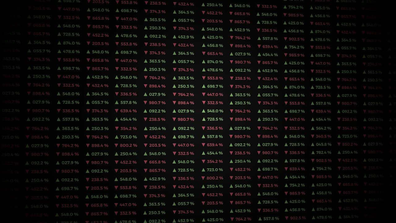 estadísticas, datos del mercado financiero, columnas de números. video de apertura animado 3d 4k.