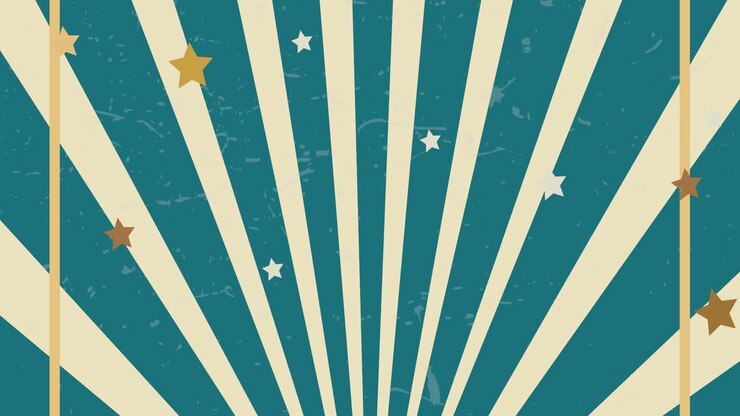 Animation of stripes and stars on blue backgroud