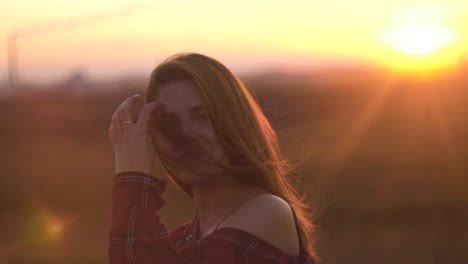 woman at sunset