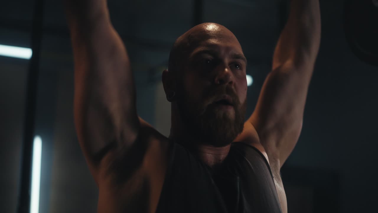 Man Weightlifting in Gym