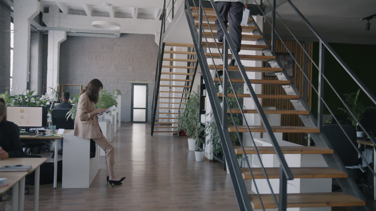 Modern Open-Plan Office with People Working