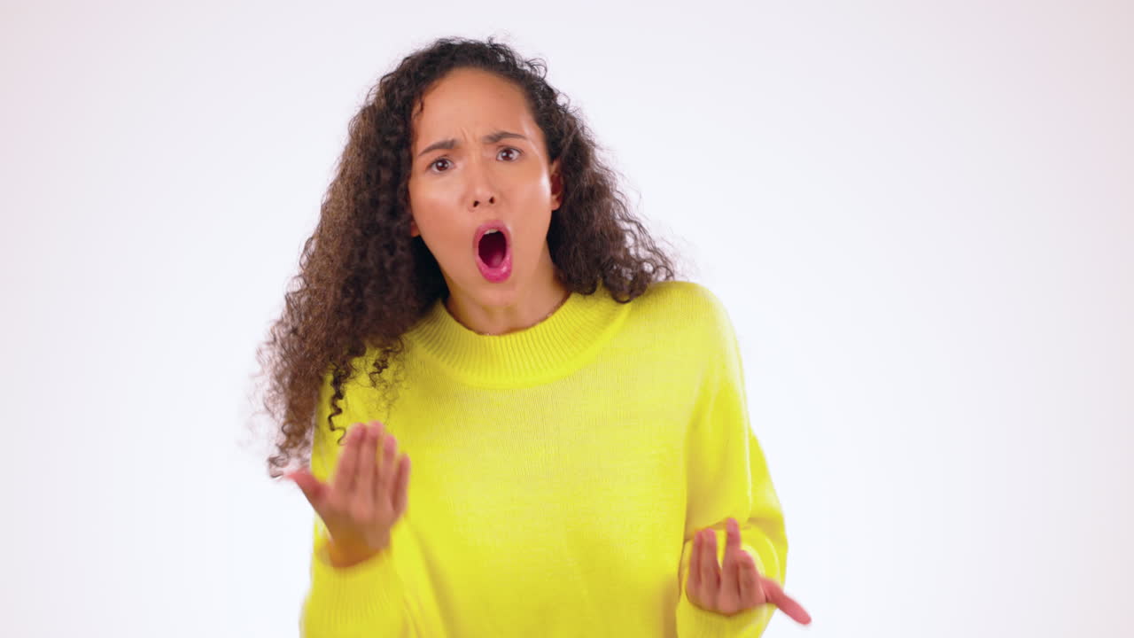 Angry, shouting and portrait of a woman
