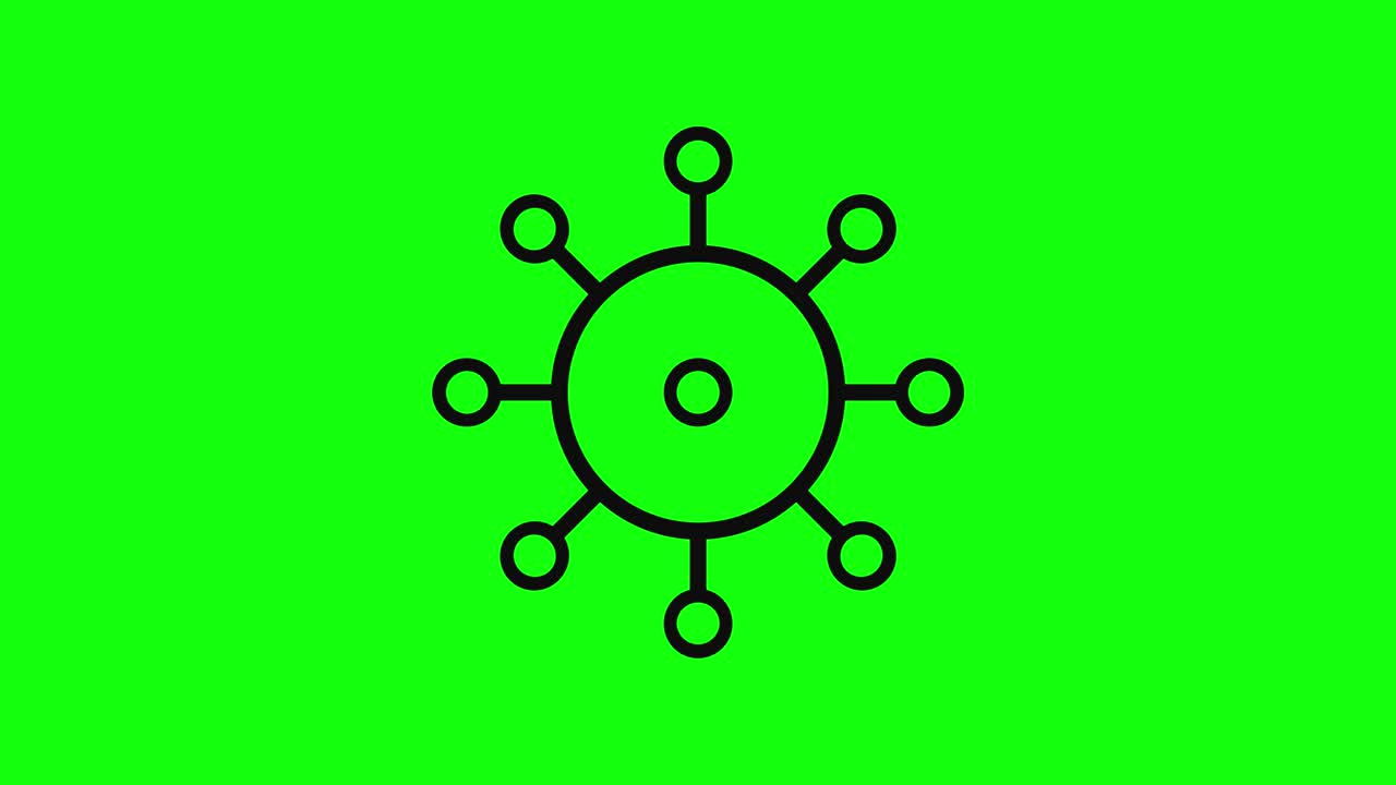 코로나 바이러스 코비드 아이콘 플래트 10 애니메이션 녹색 화면 크로마 키