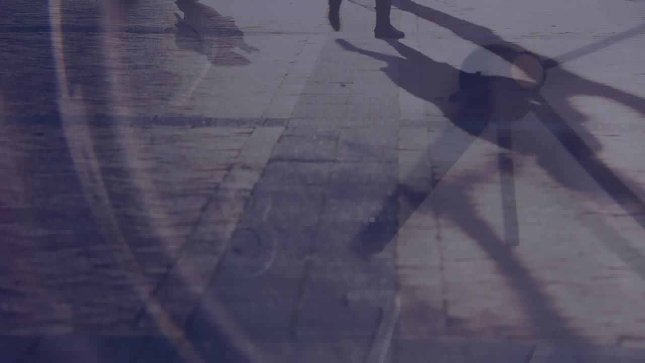 도시 배경 위의 시계의 애니메이션