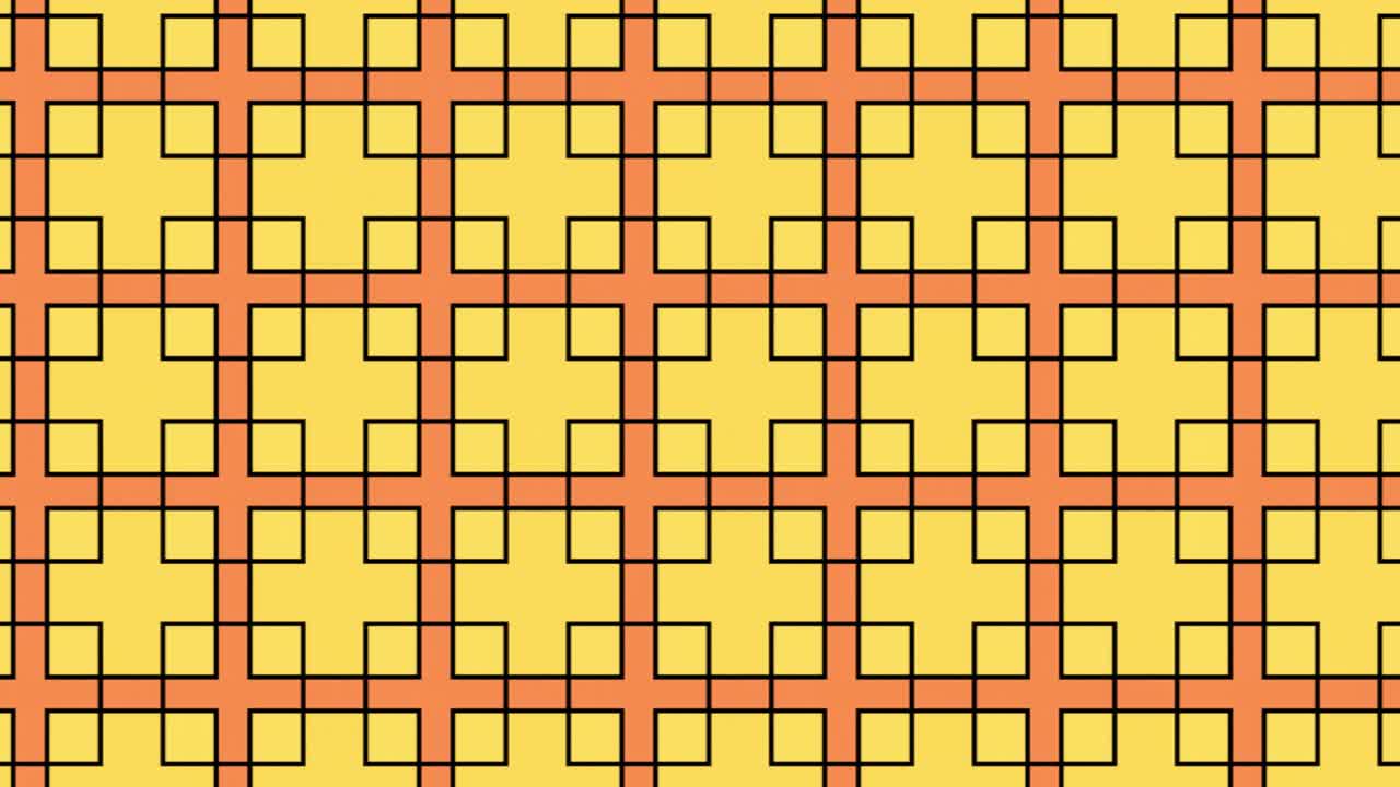 atractiva animación de bloques cuadrados desconcertantes amarillos