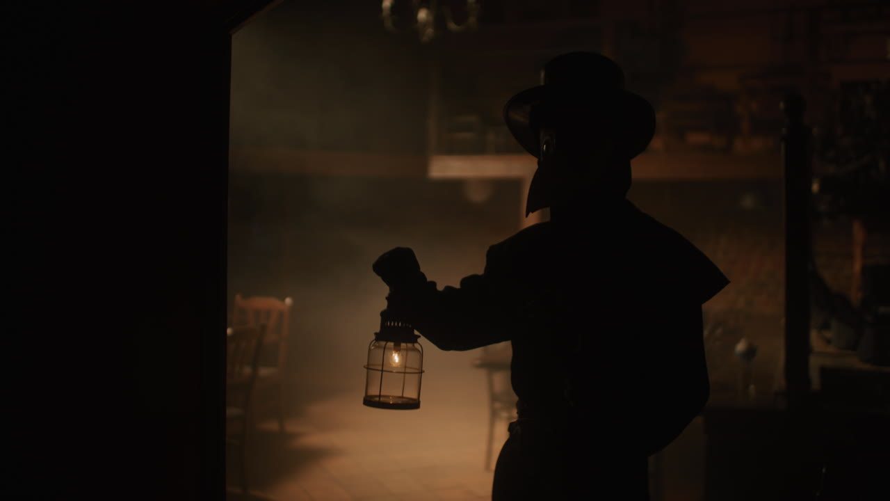 Silhouette of a Man in a Historical Setting