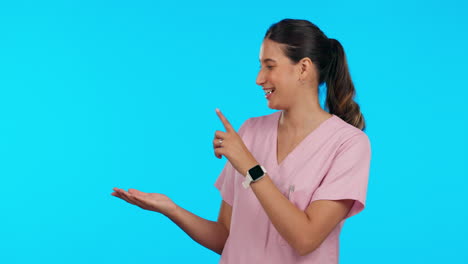 Face, thinking and nurse with solution