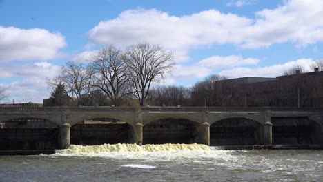 polluted water flows from the flint river through flint michigan during their water crisis 2