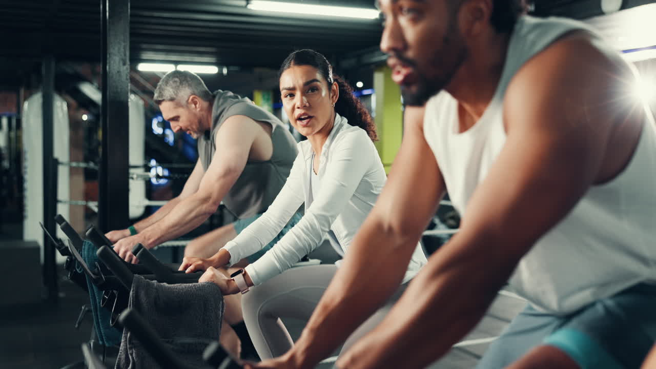 Group Fitness: Indoor Cycling Class at the Gym
