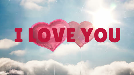 i love you text in the sky