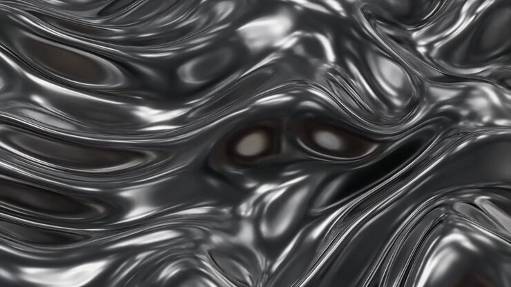 Abstract Liquid Metal Surface with Rippling Waves