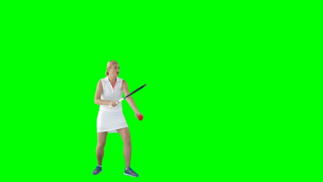 Tennisfrau-Spielt-Tennis