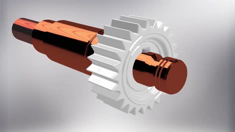 abstract animation of a gear on a shaft