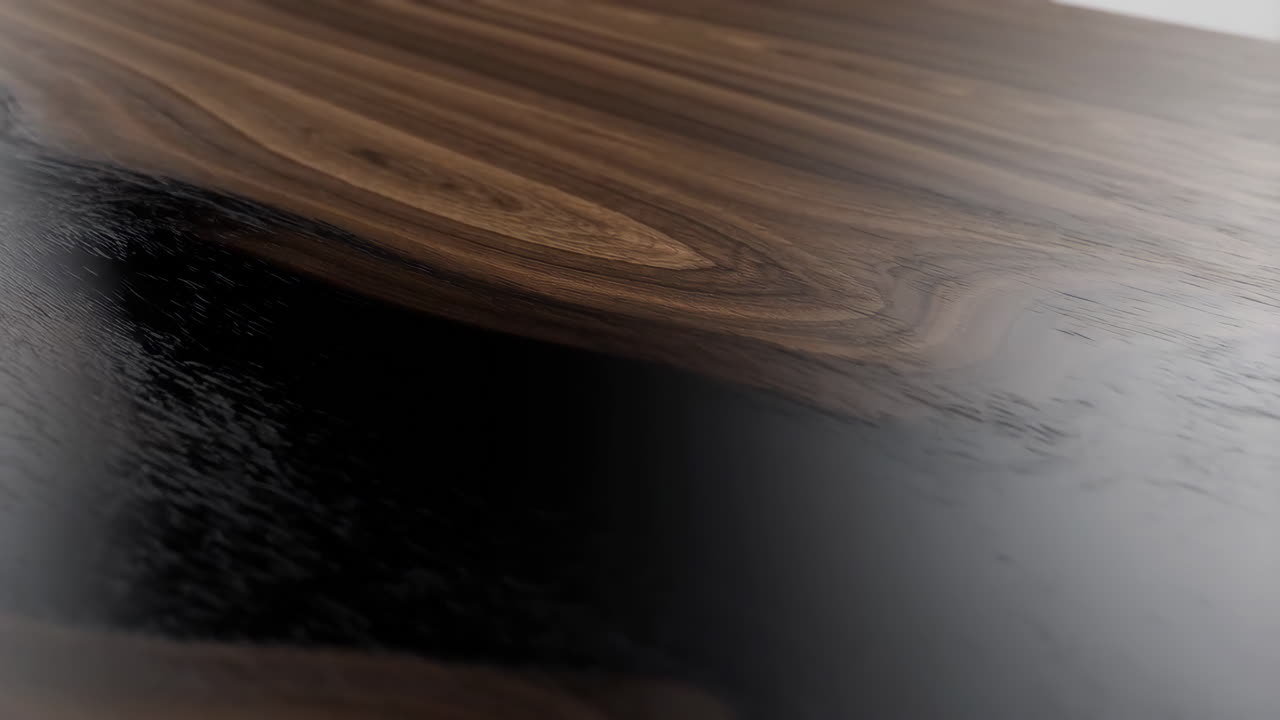 Close-up of Dark Polished Wood Surface with Grain