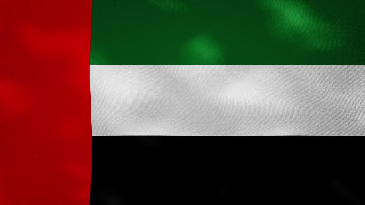 UAE dense flag fabric wavers, background loop