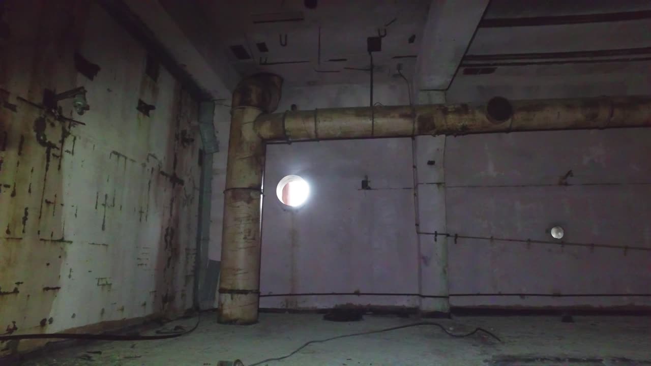 Empty Abandoned Area At Chernobyl Power Plant In Ukraine - Panning Shot