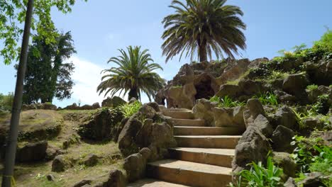 Jardim-Do-Morro-En-Portugal-Con-Palmeras-Plantadas-En-La-Cima-De-La-Colina-En-Un-Día-Soleado-Y-Brillante