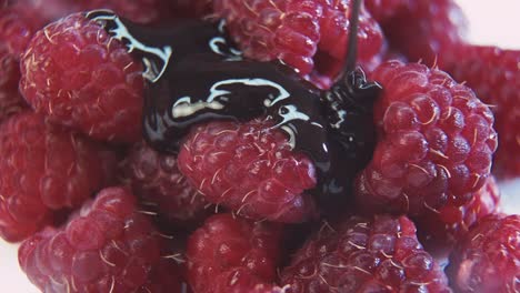 raspberries with chocolate sauce