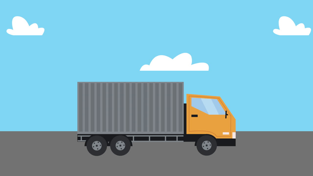 도시 환경에서 배달 트럭