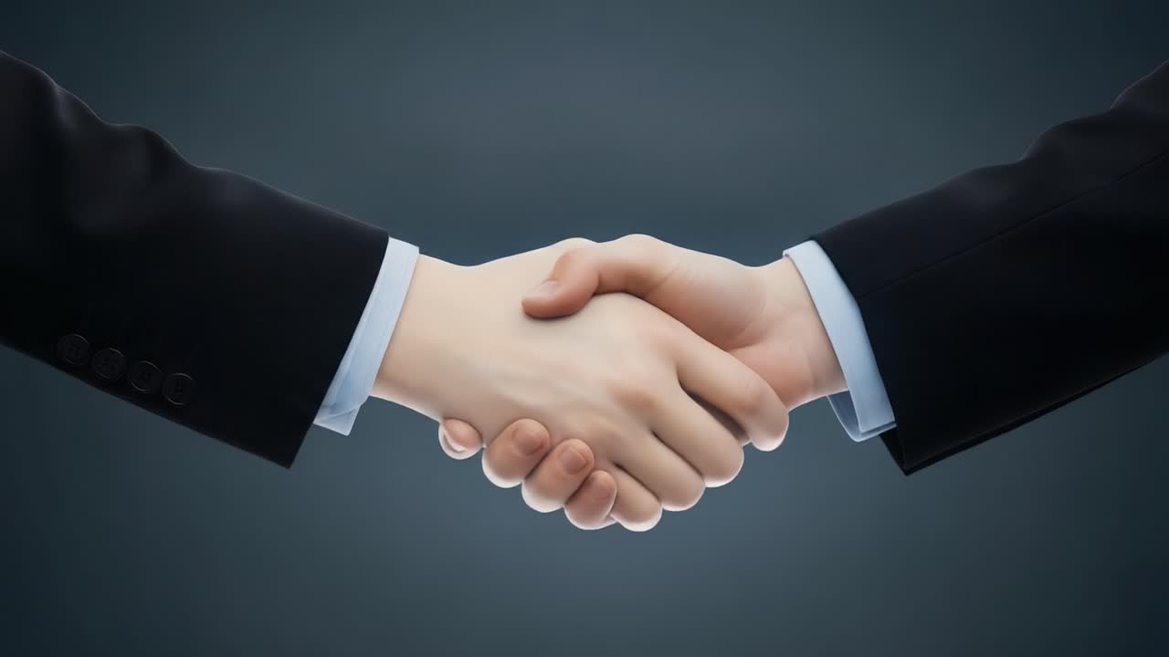 A Profound Connection: The Transformation of a Handshake from Ethereal to Tangible, Symbolizing Trust and Collaboration in a Modern World