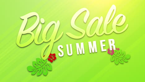 Summer-Big-Sale-with-flowers-on-green-gradient-texture