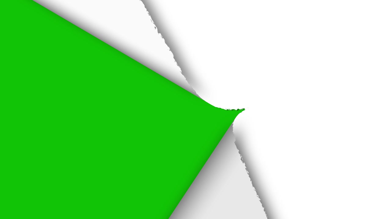 Paper video transition green screen animation white canvas vintage stop motion paper cut from paper