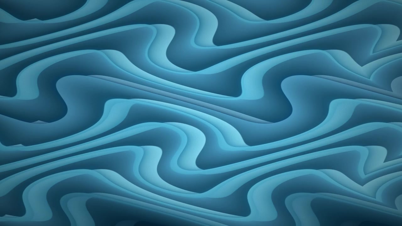 A seamless looping abstract animation where translucent blue ocean waves glide and overlap, creating a calm yet dynamic flow of layered curves, depth, light, and rhythmic motion