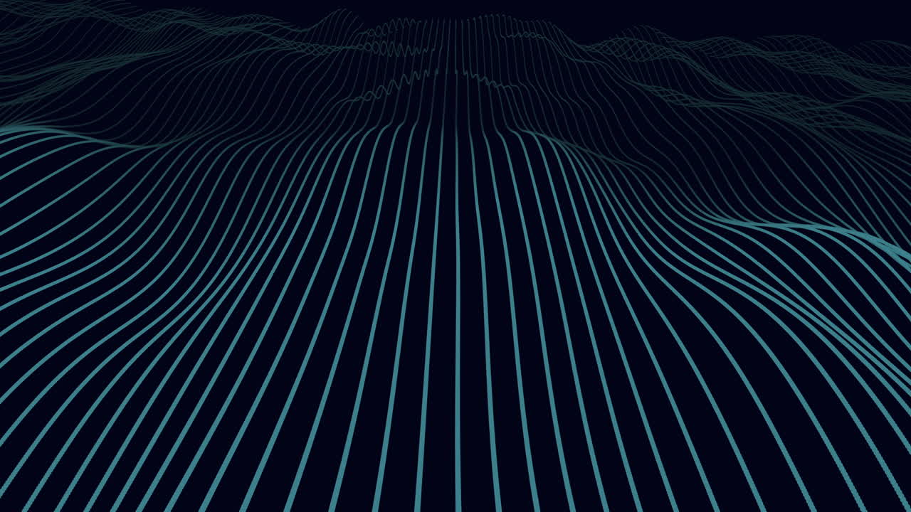 Neon abstract waves pattern on black gradient