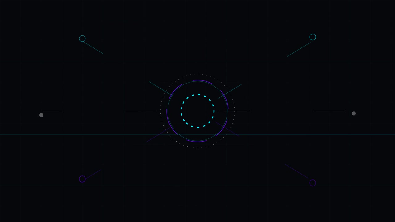 Abstract Digital HUD Interface with Pulsing Circular Elements