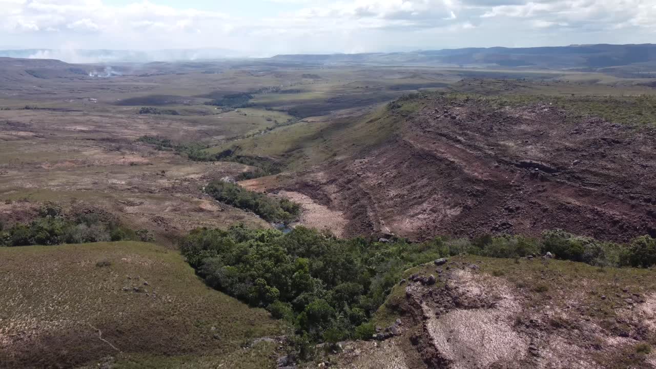 toma aerea de un sector de la gran sabana en venezuela