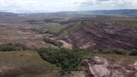 Aerial shot of a sector of the Gran Sabana in Venezuela