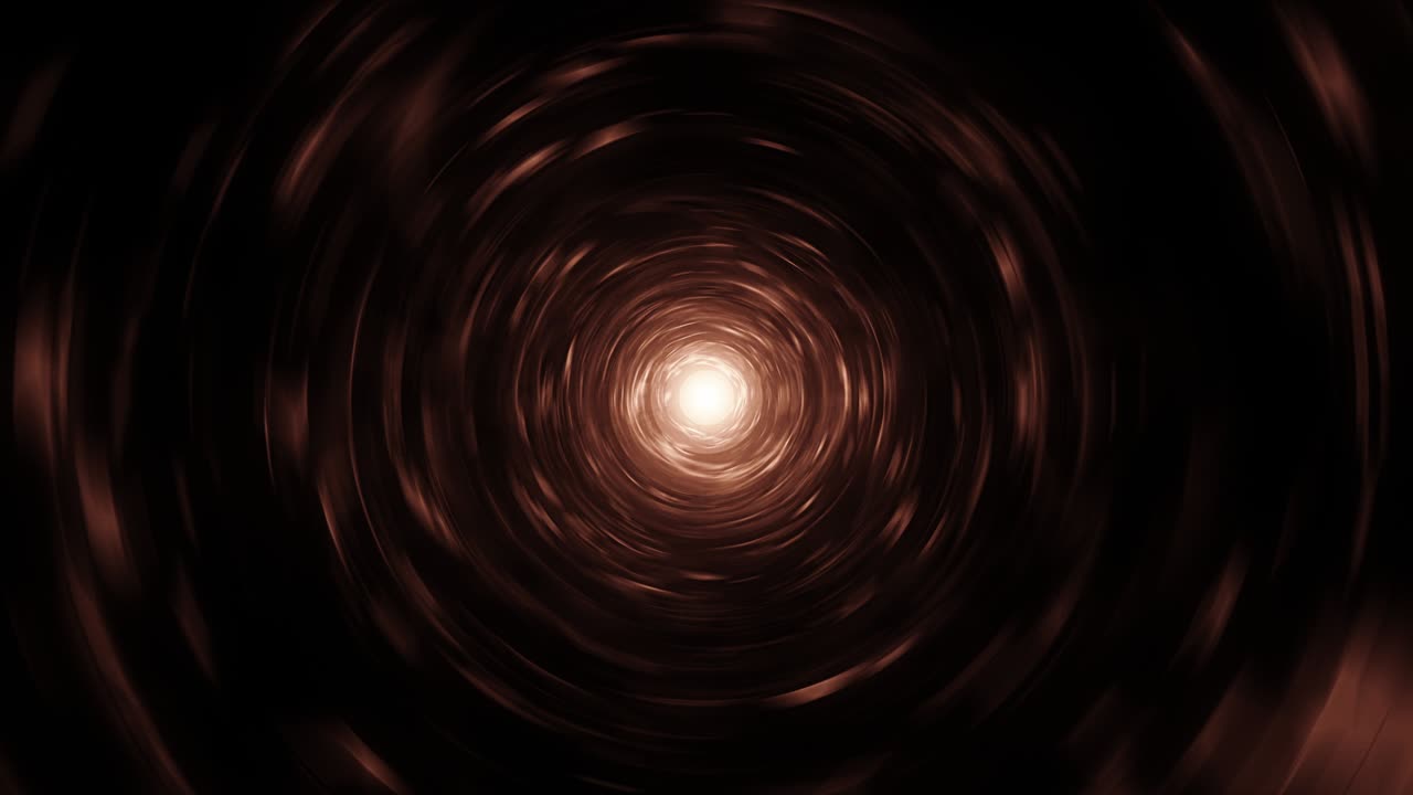 Sci-Fi Golden Light Energy Tunnel Seamless Looping Background. 4K 3D tunnel light streaks effect animation background. Gold digital futuristic tunnel. VJ Loop Music festival nightclub stage visual.