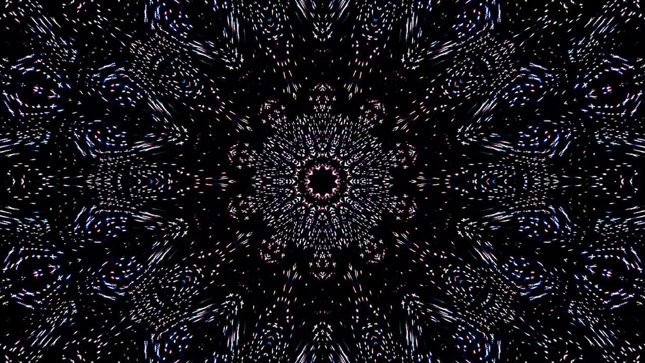 Motivo caleidoscopico astratto con colori vivaci. Mandala magico. 4K