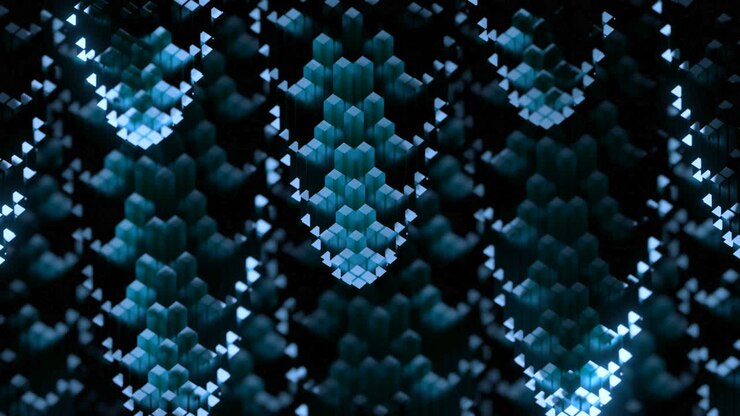 Abstract Glowing Cube Pattern