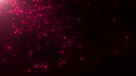 partículas rojas y estrellas voladoras en la galaxia