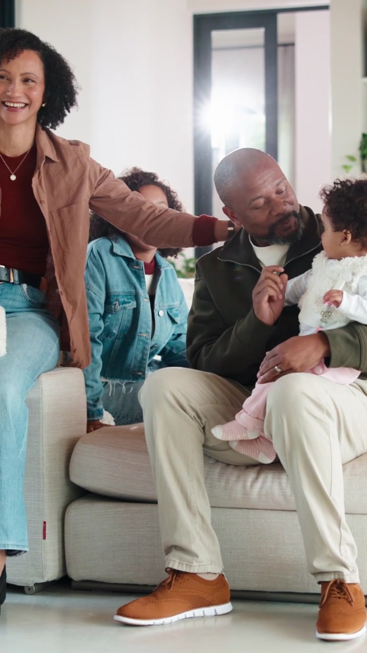 Happy Family Spending Quality Time Together in Living Room