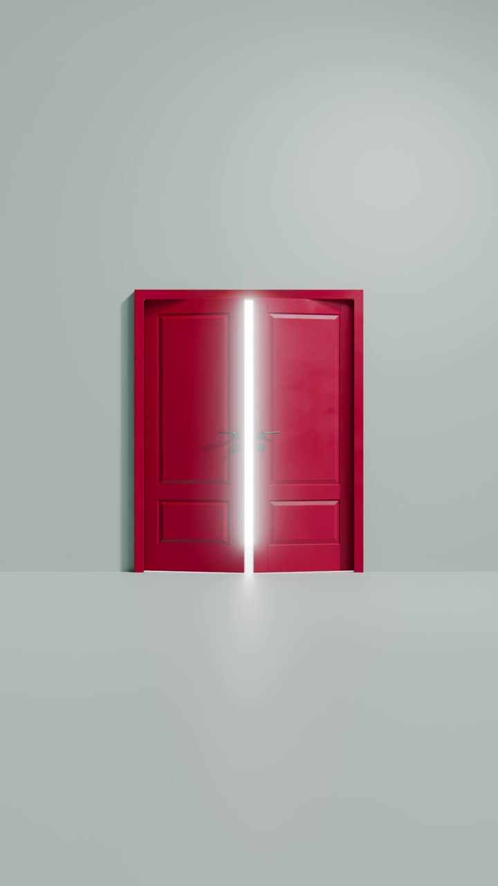 Red Doors Opening to Bright Light