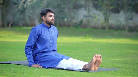 Indian-man-doing-yoga-in-morning