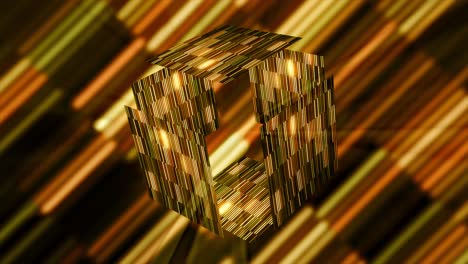 abstract gold cube