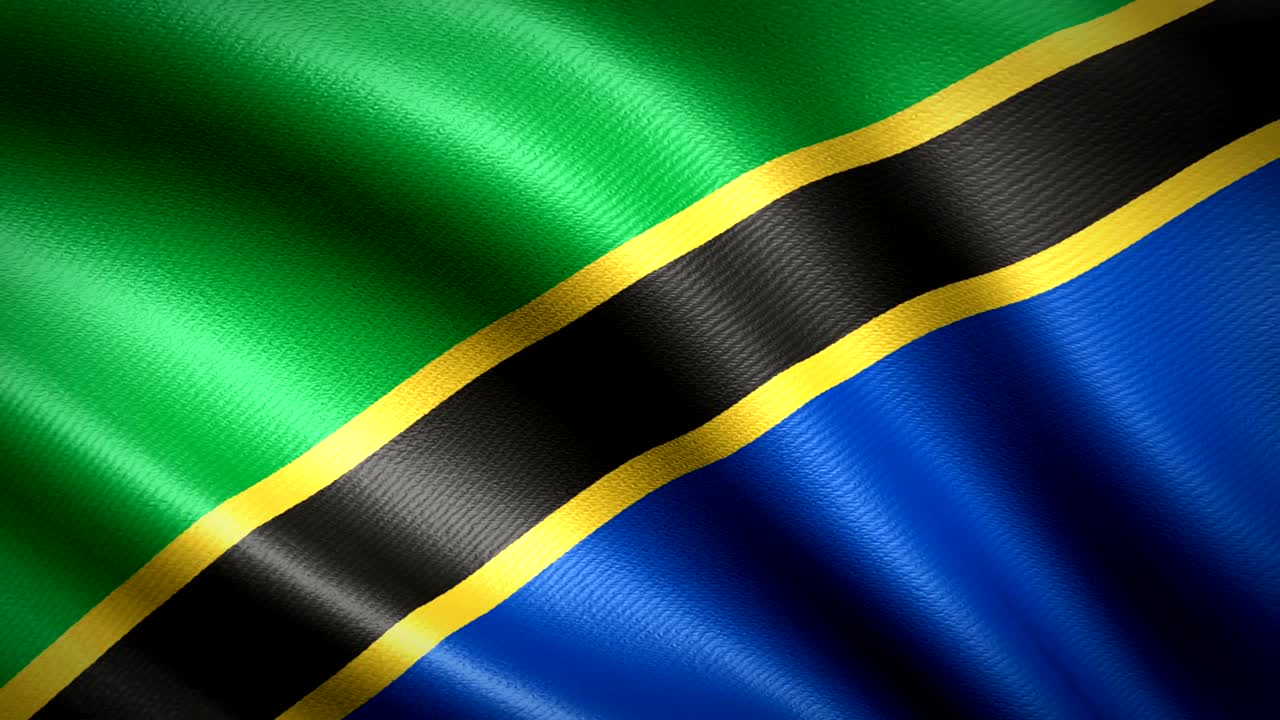 Bandiera della Tanzania. Animazione in loop senza interruzioni. Video 4K ad alta definizione