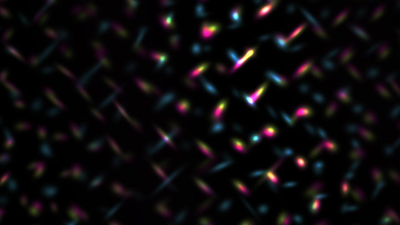 Sfondo astratto di luci bokeh colorate scintillanti su nero