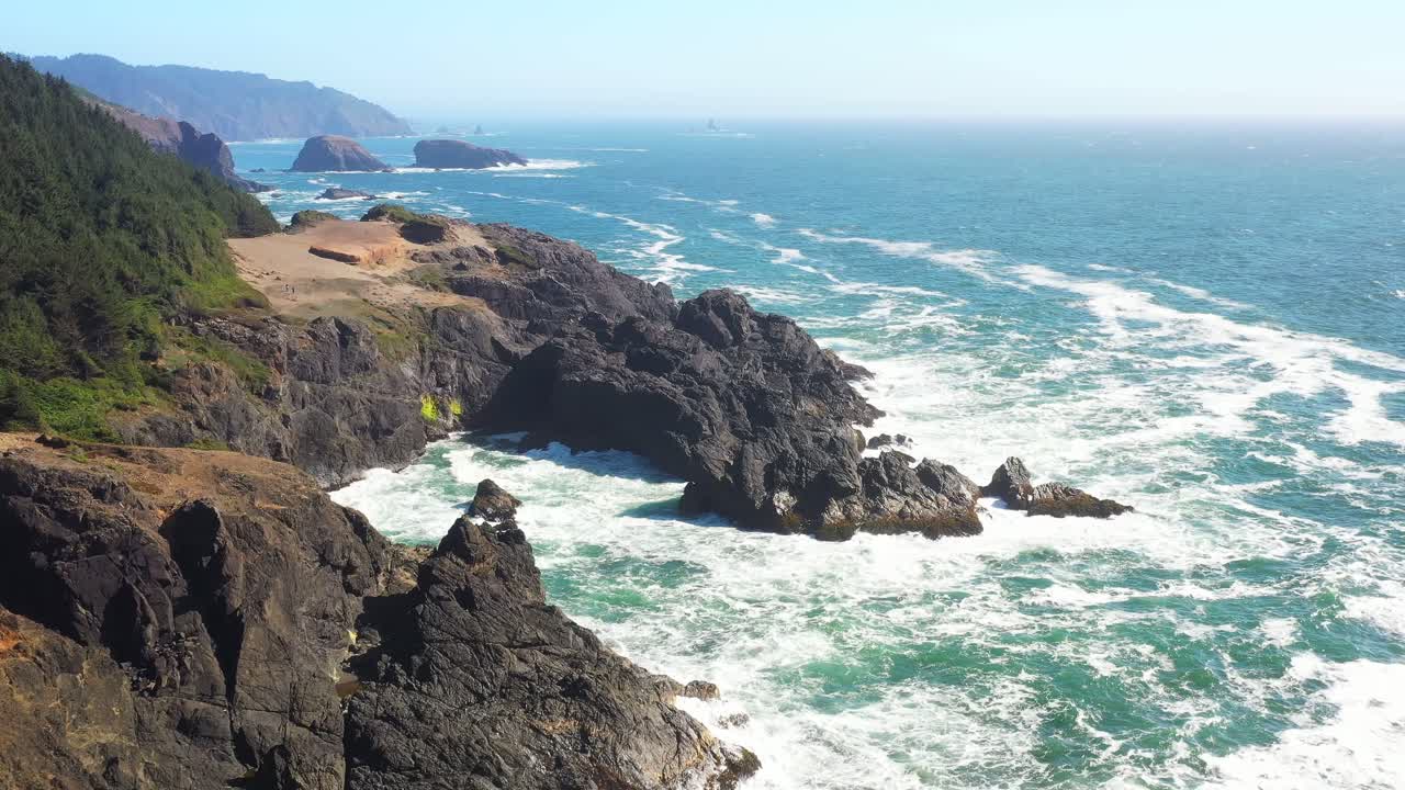 Aerial View of Dramatic Oregon Coastline