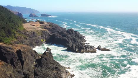aerial view of dramatic oregon coastline