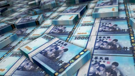 animación en bucle del paquete de billetes de dinero del dólar de taiwán