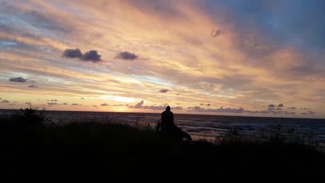 sunset at the beach, baltic sea, lubiatowo, poland