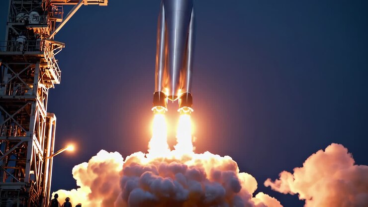Rocket Launch at Night